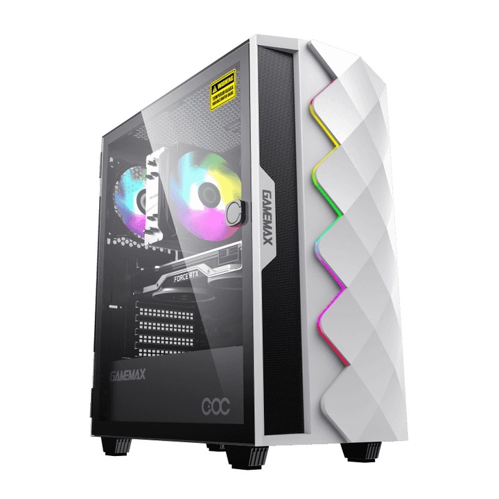Кутия Gamemax White Diamond OC, ARGB