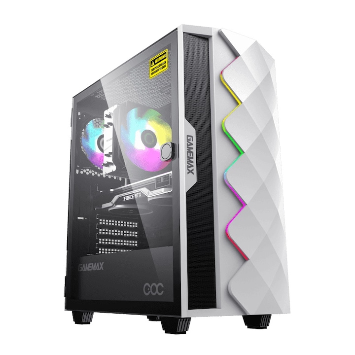 Кутия Gamemax White Diamond OC, ARGB