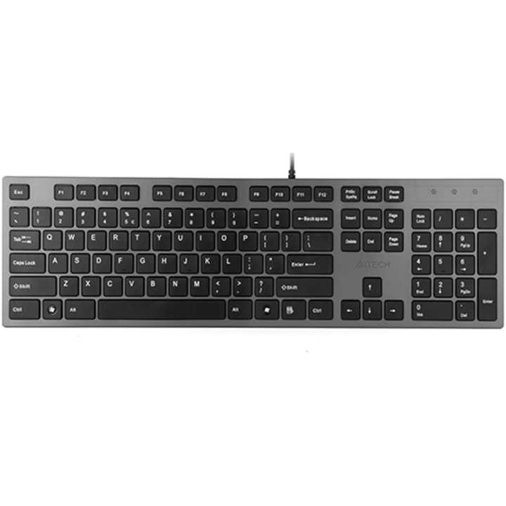 Tastatura A4Tech KV-300H X-Key Isolation, USB, Gri