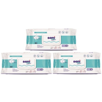 Pachet promo: Servetele umede Seni Care, 80 buc x 3 Pachet promo: Servetele umede Seni Care, 80 buc x 3