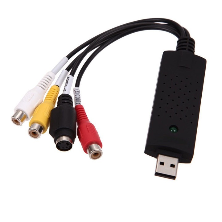 Adaptor USB, VideoChinch S-video audio, Extragere de pe VHS, Negru