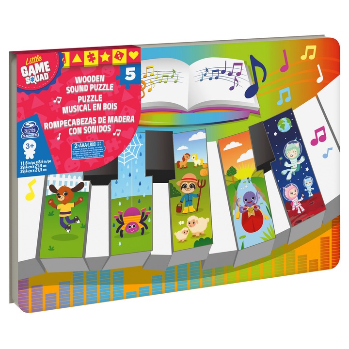 Puzzle din lemn Spin Master - Pian cu sunete