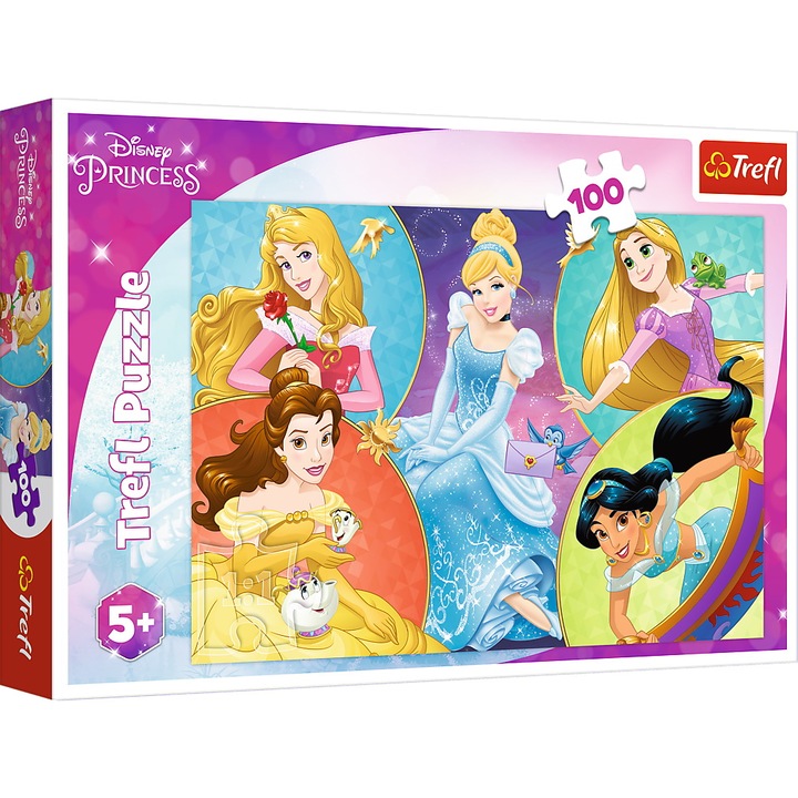 Пъзел Trefl - Disney Princess, Запознайте се с принцесите, 100 части