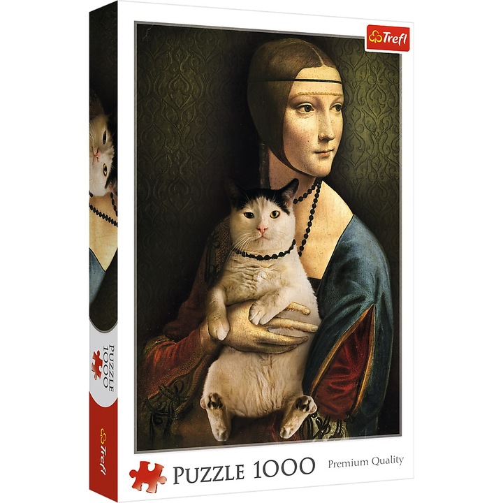 Пъзел Trefl - Дама с котка, 1000 части
