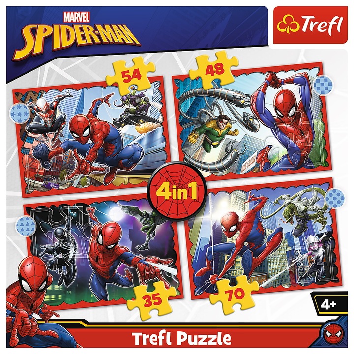 Пъзел Trefl 4 in 1 - Spider-Man, 35/48/54/70 части