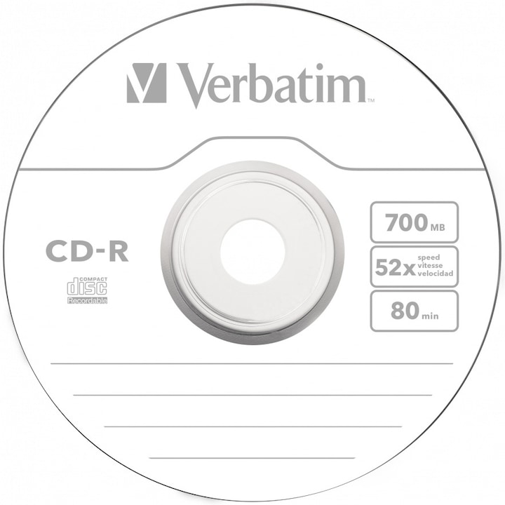 CD-R Verbatim 52X 700MB shrink 10 buc.