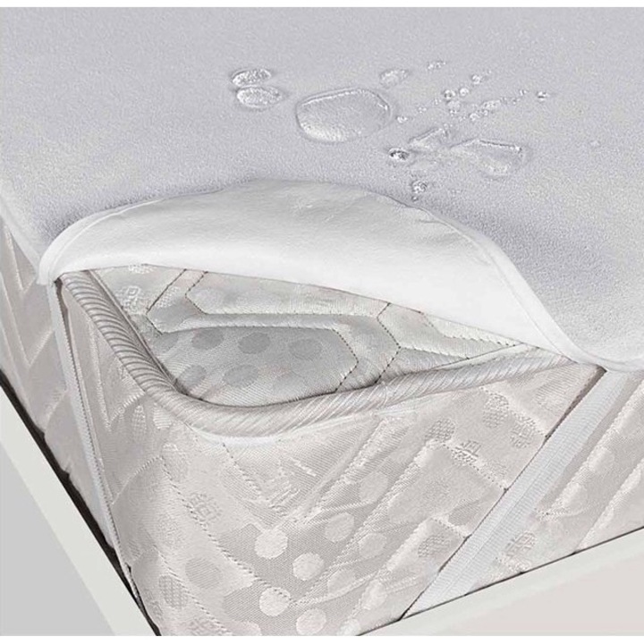 Vízálló szálloda típusú matracvédő 120x200cm, Pucioasa, Fehér