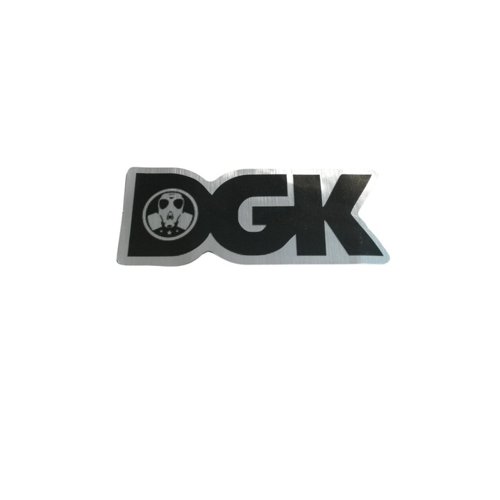 DGK metál matrica, 9cmx4cm, autóra, motorra, laptopra, táblagépre ragasztáshoz, fekete-metál