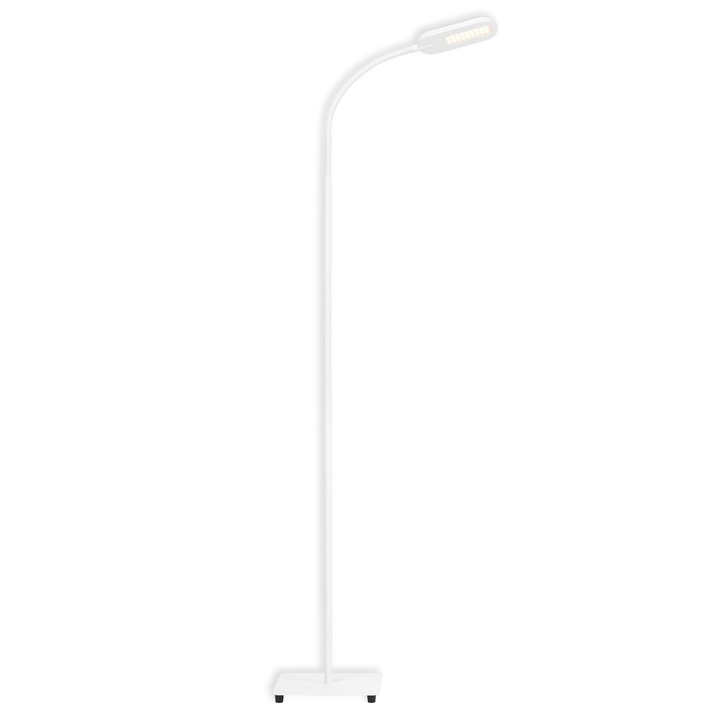 Lampadar LED integrat Briloner Leuchen, dimabil, cu touch, 8W, 600 lumeni, 3 tipuri de lumina (calda/neutra/rece), 128 cm, Alb