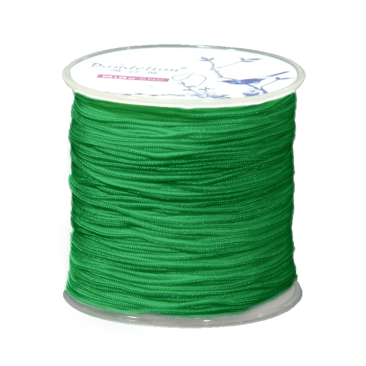 Snur suport textil pentru bijuterii handmade 1mm x 100m verde