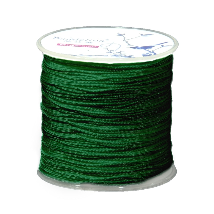 Snur suport textil pentru bijuterii handmade 1mm x 100m verde inchis