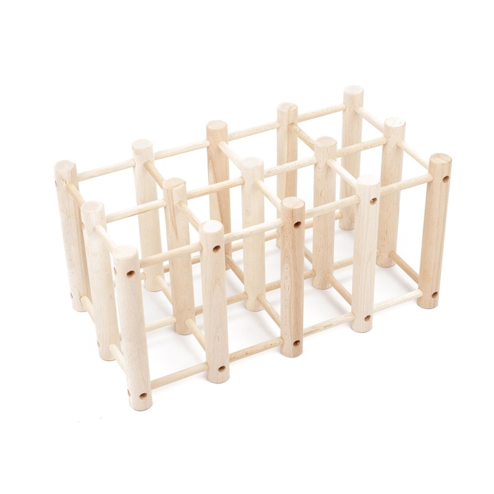 Rastel pentru vinuri lemn fag natur 44x23x22 cm