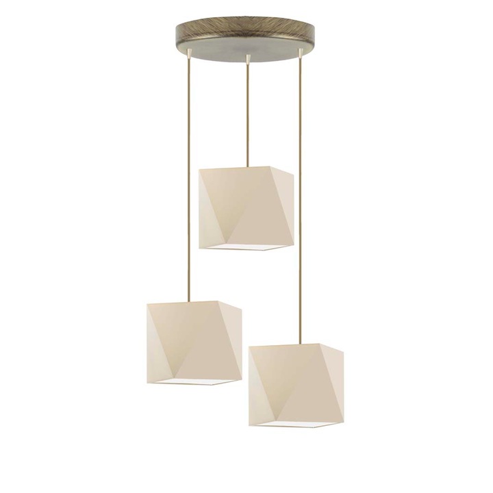 Lysne, Függesztett lámpa, Majorka, régi arany keret, ekrü ernyő