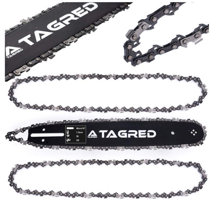 Set lama ghidaj si 2 lanturi, Tagred, TA1153, 16in, 40cm, 3/8