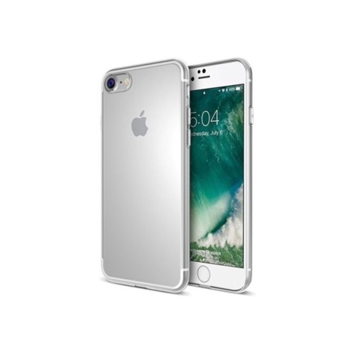 HC telefon tok, iPhone 7, szuper vékony, 0,7 mm, szilikongél, TPU, átlátszó
