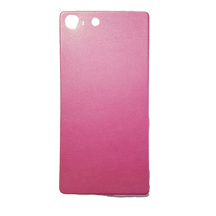 Кожен калъф за Sony Xperia M5, ярко розов, синтетична кожа
