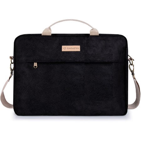 Geanta laptop dama, Zagatto, Villa Eco, ZG615, 15.6", Piele ecologica, 34x43x6 cm, Negru