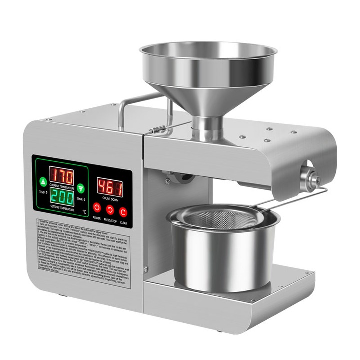 Presa electrica ulei, Chigoods, Inox, 1500 W, 220 V, Argintiu