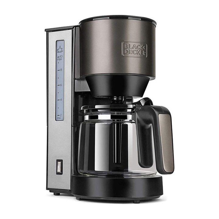 Aparat de cafea Black + Decker, Drip, 870W, 1.25l, Negru