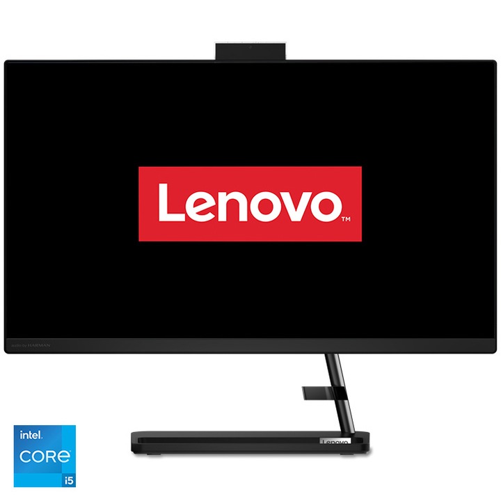 Настолен компютър All-in-One Lenovo IdeaCentre AIO 3 24IAP7, Intel® Core™ i5-12450H, 23.8", Full HD, IPS, 16GB DDR4, 1TB SSD M.2, NVIDIA® GeForce MX550 2GB GDDR6, No OS, Black