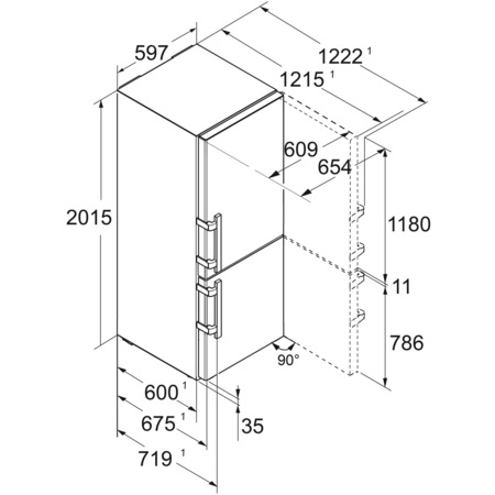 Combina frigorifica Liebherr CBNsdc 5753 Prime, BioFresh, NoFrost, 362 l, 201.5 сm, Clasa C, Inox Silver