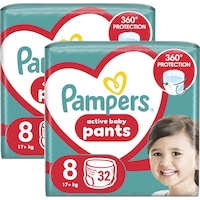 Scutece-Chilotel Pampers Active Baby Pants Jumbo Pack Marimea 8, 17kg+, 32 buc