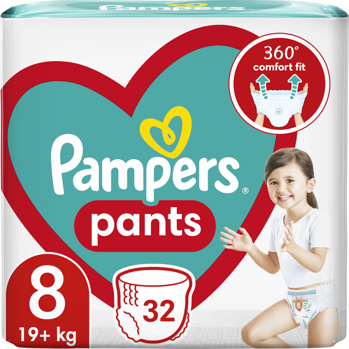 Scutece-chilotel Pampers Pants Jumbo Pack, Marimea 8, 19+ kg, 32 buc