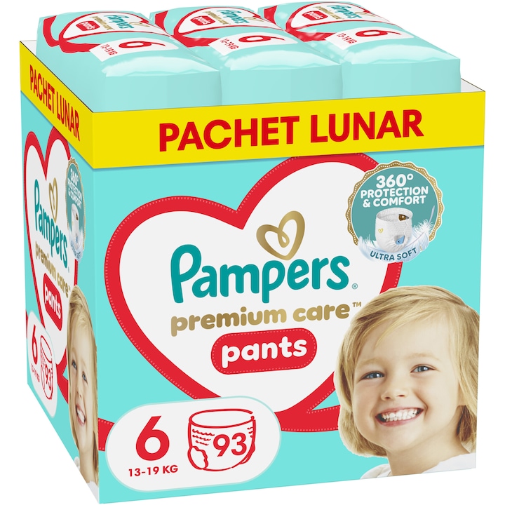 Пелени-гащички Pampers Premium Care Pants XXL Box Размер 6, 15 кг+, 93 броя
