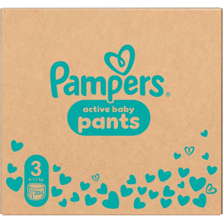 Pampers Pants bugyipelenka, Midi 3, 6-11 kg, havi pelenkacsomag, 204 db