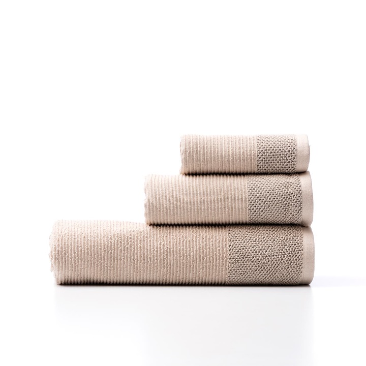3 db pamut fürdőlepedő készlet, Benetton, Beige
