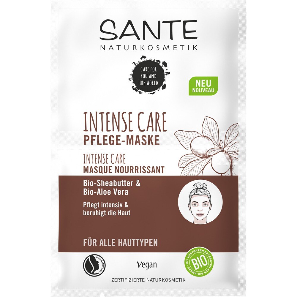 Masca de fata Intense Care cu unt de shea si aloe vera bio, 2x4ml, Sante -  eMAG.ro