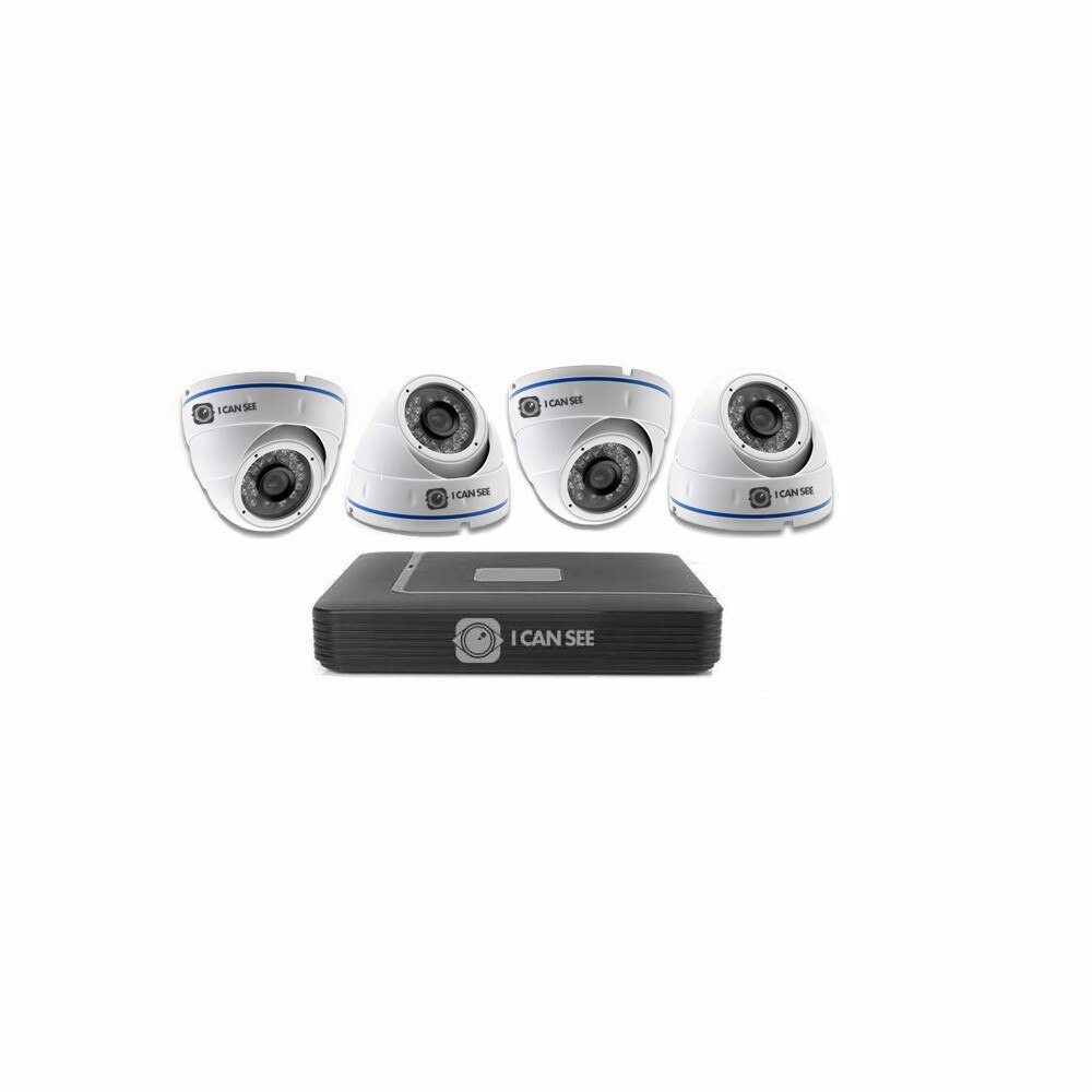Kit supraveghere ICANSEE ICS-KU130-4A, cu 4 camere de interior / exterior HD 960p, DVR 4 canale Full HD, 4 canale audio