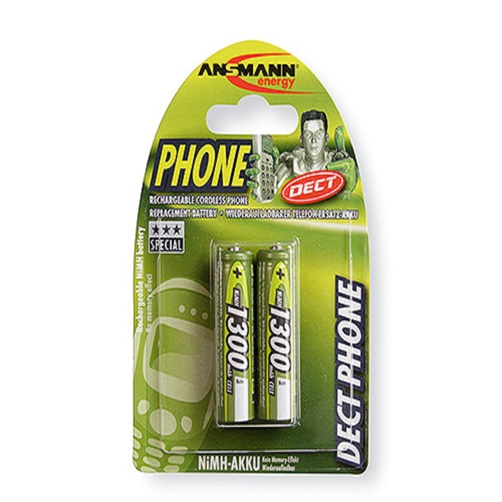 Ansmann akkumulátor, DECT telefon, AA, 1300 mAh, 2 db