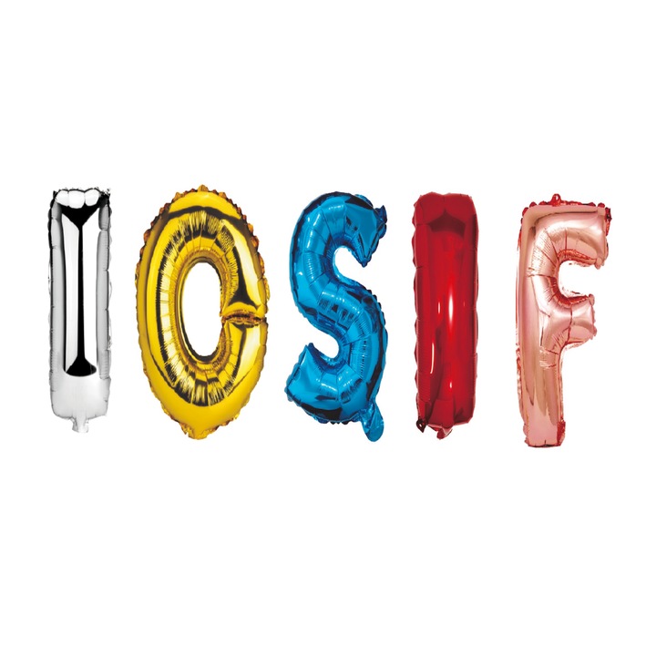 Iosif nevű lufi készlet, többszínű, 40 cm