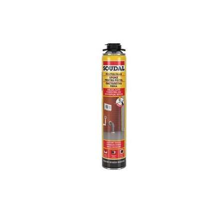 Полиуретанова пяна за пистолет, Soudal, 750мл - eMAG.bg