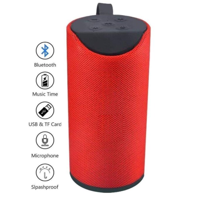 Boxa Portabila Wireless Bluetooth, TF Card, Aux, Radio FM, USB, Rosu