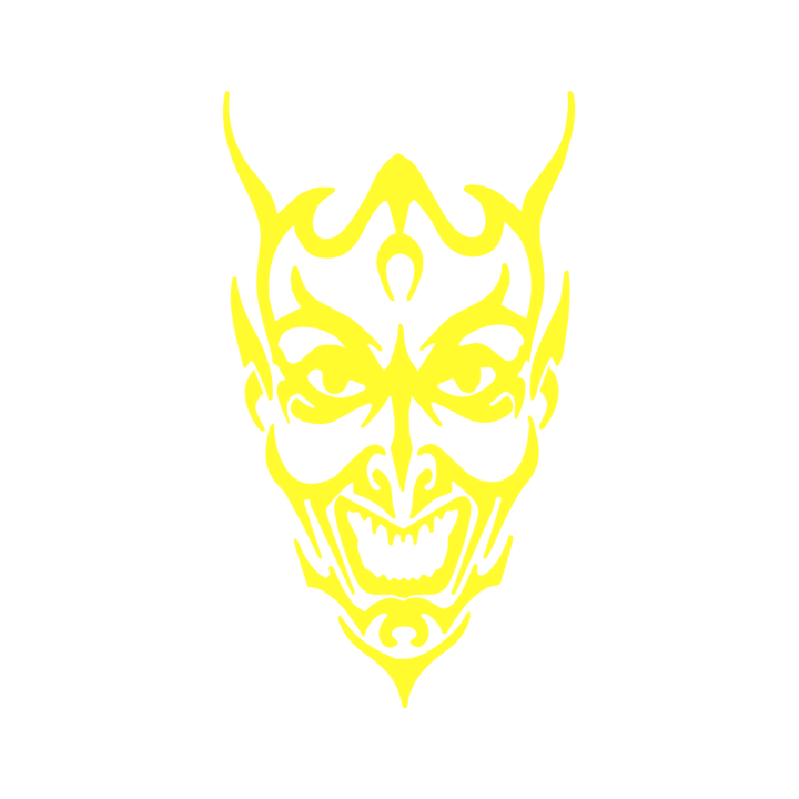 Sticker auto ''Devil e tribal'', 21x13cm, Galben