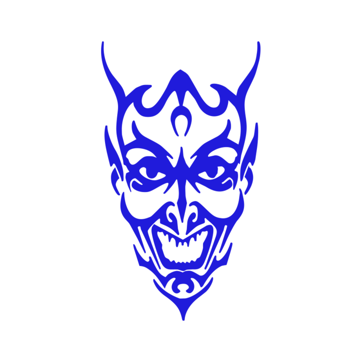 Sticker auto ''Devil e tribal'', 21x13cm, Albastru