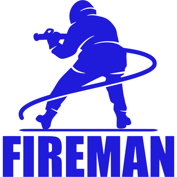 Sticker auto ''Fireman'', 20cm , Albastru