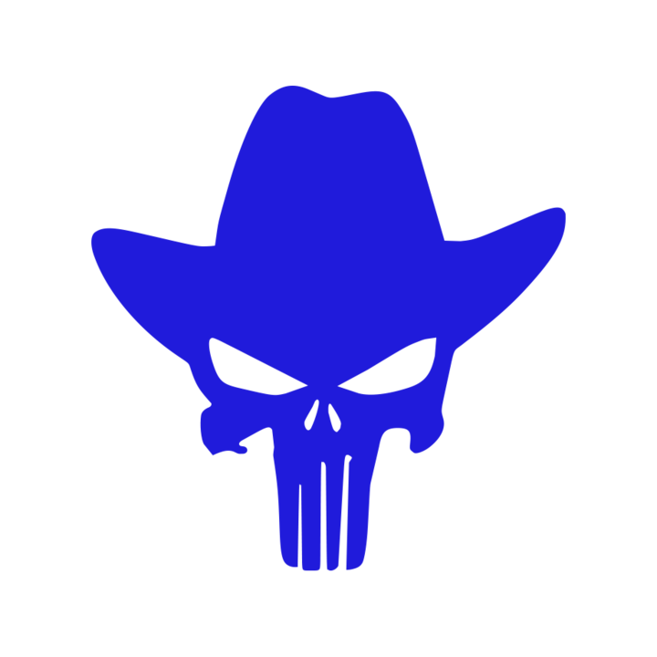 Autómatrica "Darkside cowboy", 20x20cm, kék