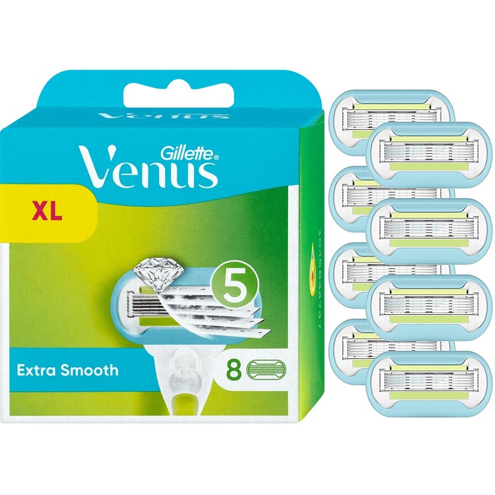 Gillette Venus Extra Smooth borotva, Tartalék készlet, 8 db