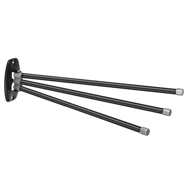 Suport prosoape cu 3 brate, 119x59.4x9 cm, negru