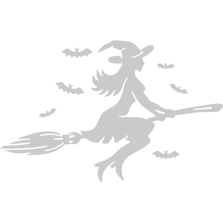 Sticker auto ''Witch'', 18x16 cm, Alb