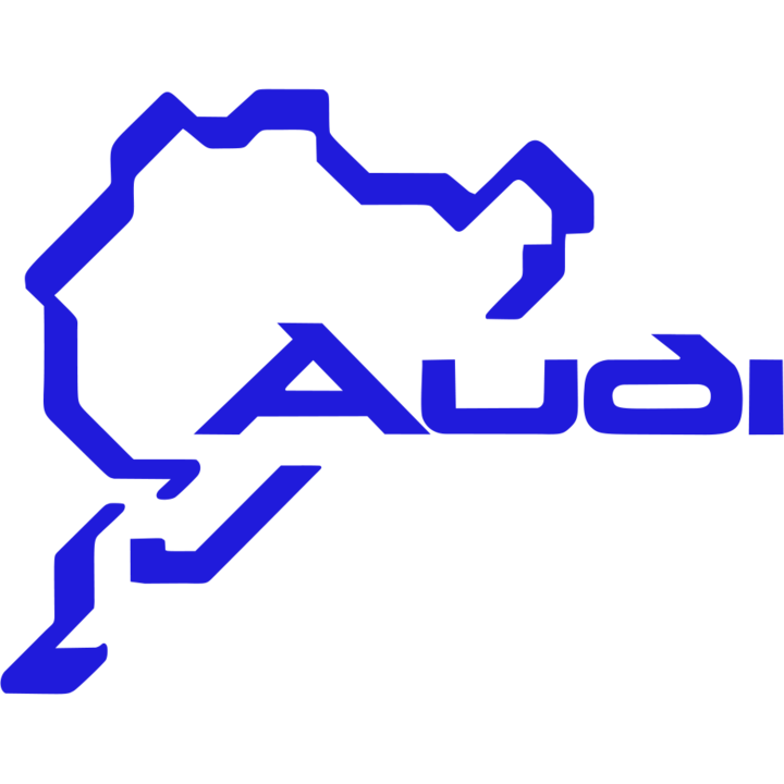 Sticker auto ''Audi pista'', 20x20 cm, Albastru