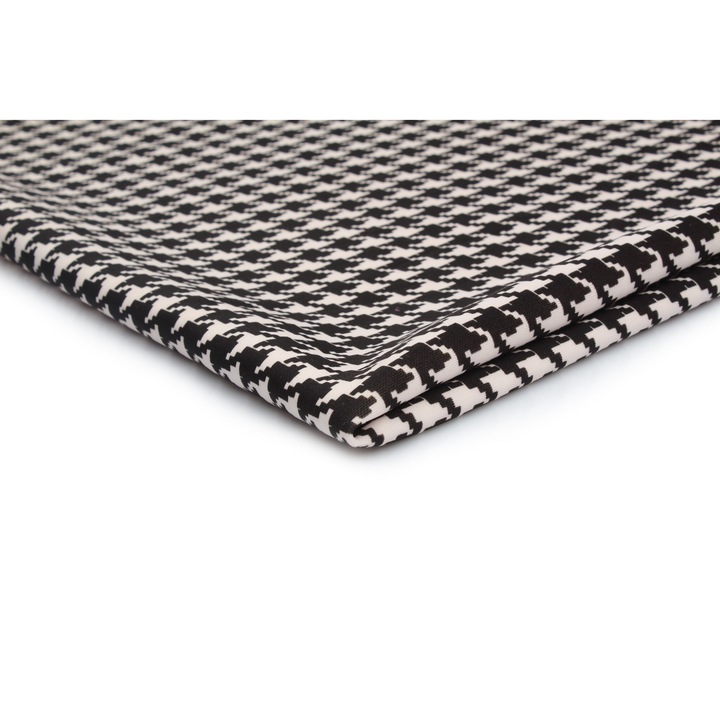Material pentru tricotat, tip scafandru Scuba Imprimeu, model houndstooth, 50 cm x 150 cm