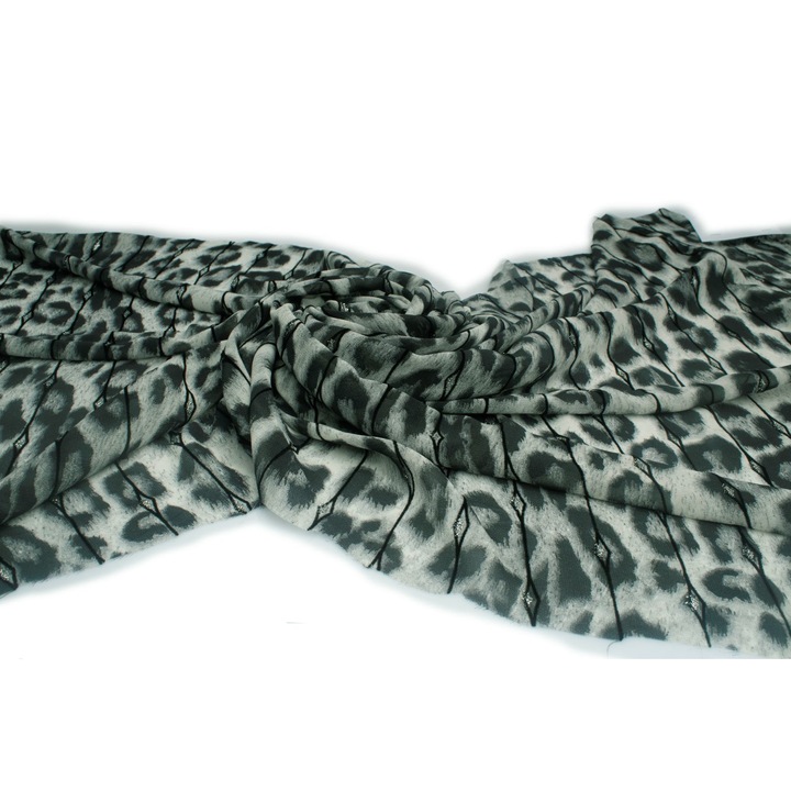 Material tesut, tip Sifon imprimat, modelul nr.12 Gri, 50 cm x 150 cm