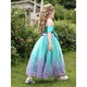Rochie Printesa Sirena, AmzBarley®, 7-8 ani, 130 cm, Halloween, Carnaval, Craciun, Paste, Ziua Copilului, Ziua Indragostitilor, Turcoaz