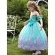 Rochie Printesa Sirena, AmzBarley®, 7-8 ani, 130 cm, Halloween, Carnaval, Craciun, Paste, Ziua Copilului, Ziua Indragostitilor, Turcoaz