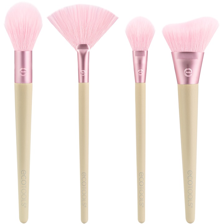 Eco Tools Elements Collection Wind-Kissed Finish Kit sminkecset készlet, bézs/rózsaszín, 4 db