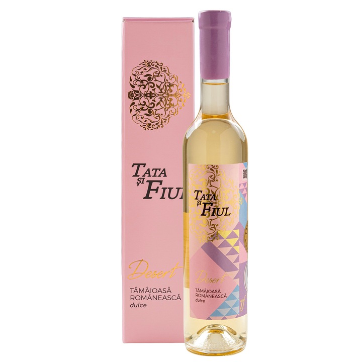 Vin alb dulce Tata si Fiul Desert Tamaioasa Romaneasca 0.5L